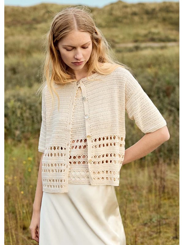 Lana Grossa JACKE MIT KREUZSTÄBCHEN UND STÄBCHEN Summer Cashmere