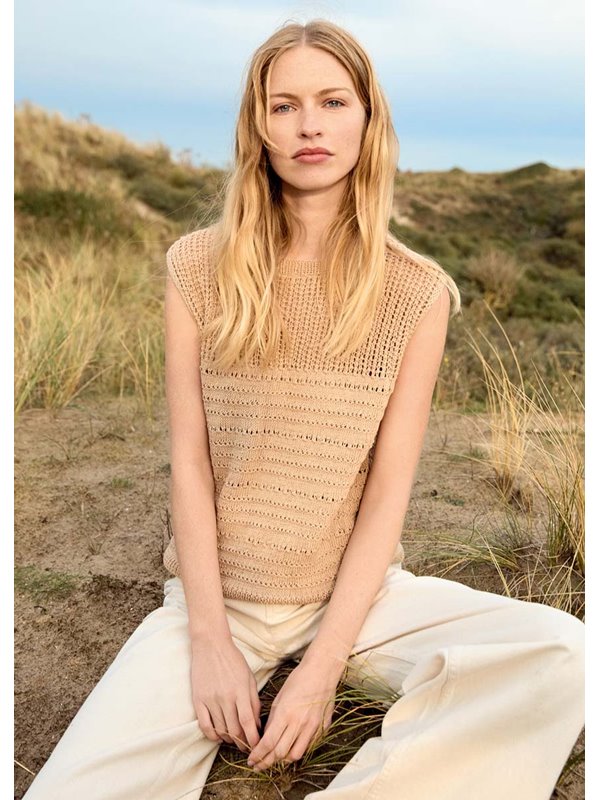 Lana Grossa TOP IM STRUKTUR- UND LOCHMUSTER Cotton Wool