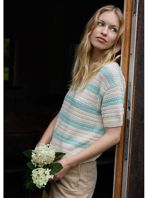 Lana Grossa PULLOVER IM STRUKTURMUSTER MIT STREIFEN Summer Cashmere