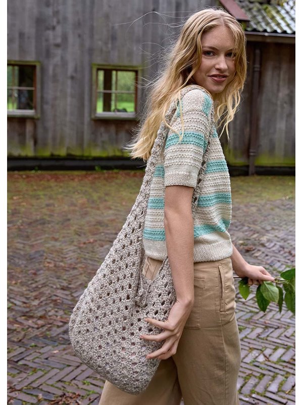 Lana Grossa BEUTEL IM VERSETZTEN BOGENLOCHMUSTER Bottoni