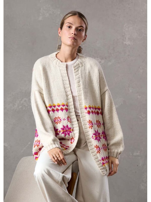 Lana Grossa CARDIGAN Natural Lama Chunky