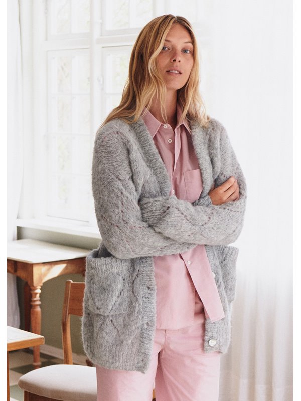 Lana Grossa TOP-DOWN LONGJACKE Natural Alpaca Lungo