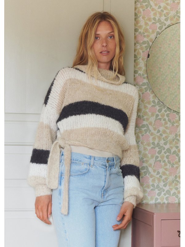 Lana Grossa PULLOVER MIT BINDEBÄNDERN Natural Alpaca Lungo