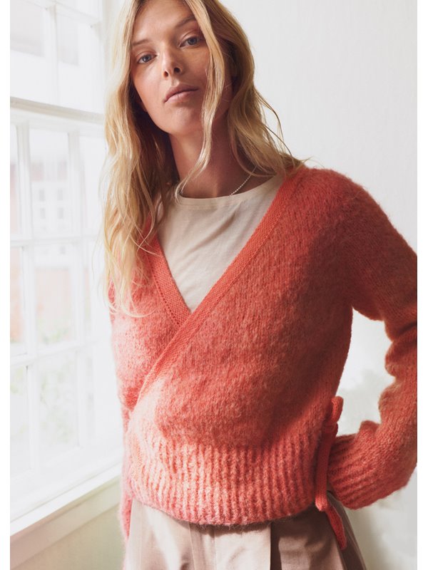 Lana Grossa TOP-DOWN WICKELJACKE Natural Alpaca Lungo & Ecopuno