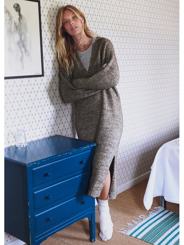 Lana Grossa TOP-DOWN KLEID Natural Alpaca Pelo