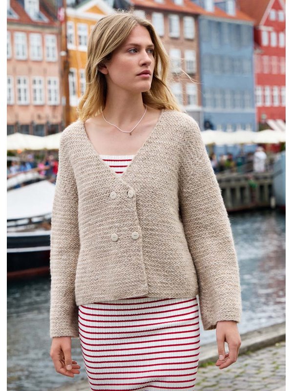 Lana Grossa JACKE IM RATTANMUSTER Natural Alpaca Pelo
