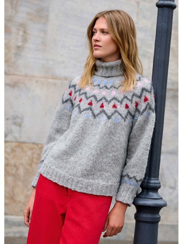 Lana Grossa NORWEGERPULLOVER Natural Alpaca Lungo