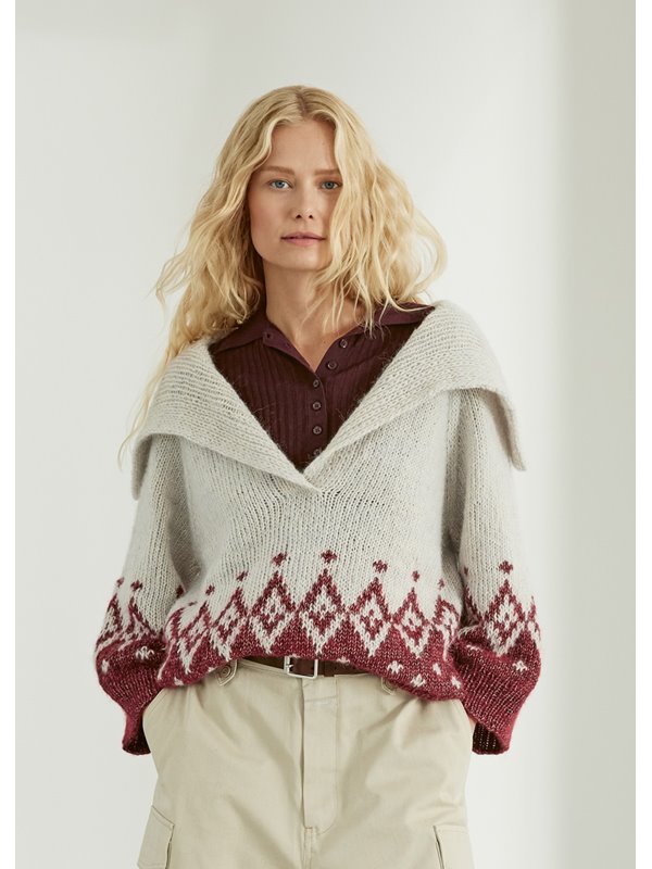 Lana Grossa RAGLAN-PULLOVER Natural Alpaca Pelo & Glamour