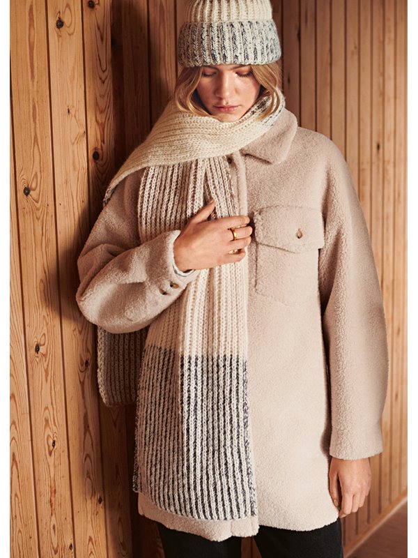 Lana Grossa SCHAL MIT EIN- UND ZWEIFARBIGEM PATENTMUSTER Ecopuno & Setasuri