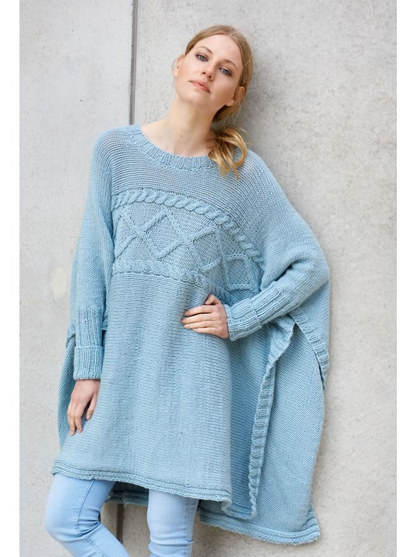 Lana Grossa PONCHO QUERGESTRICKT Bingo