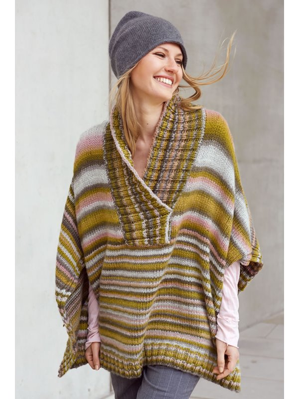 Lana Grossa PONCHO MIT SCHALKRAGEN Alta Moda Cashmere 16 Degradé