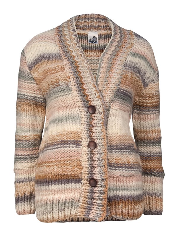 Lana Grossa JACKE MIT RECHTS-LINKS-MUSTER Lei Colormix/Lei Spray