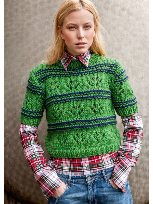 Lana Grossa PULLI MIT LOCH-UND STREIFENMUSTER