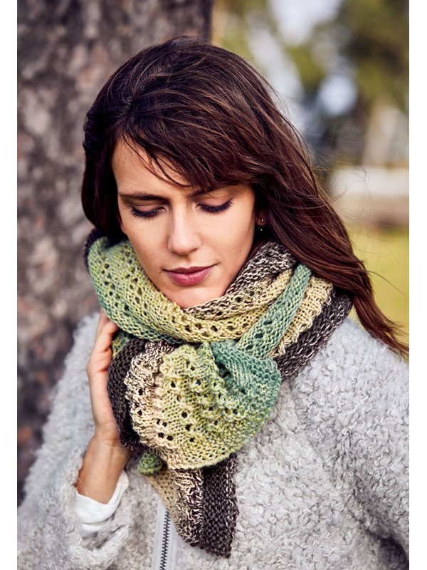 Lana Grossa SCHAL MIT LOCHSTREIFEN Shades of Alpaca Silk
