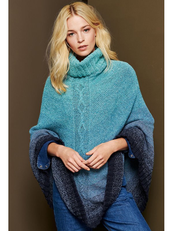 Lana Grossa PONCHO Twisted Merino Cotton