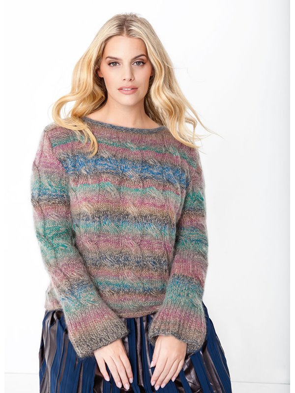 Lana Grossa PULLI IM ZOPFMUSTER Cashmere 16 Fine Degradé/Splendid