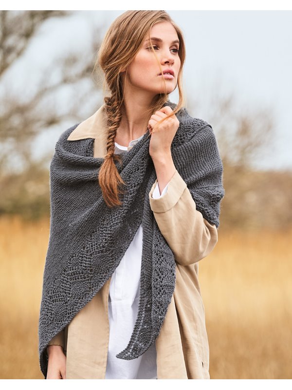 Lana Grossa DREIECKSTUCH MIT AJOURBORTE Slow Wool Lino