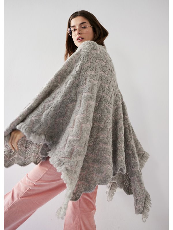 Lana Grossa PONCHO Più Bella & Lace Seta Mulberry