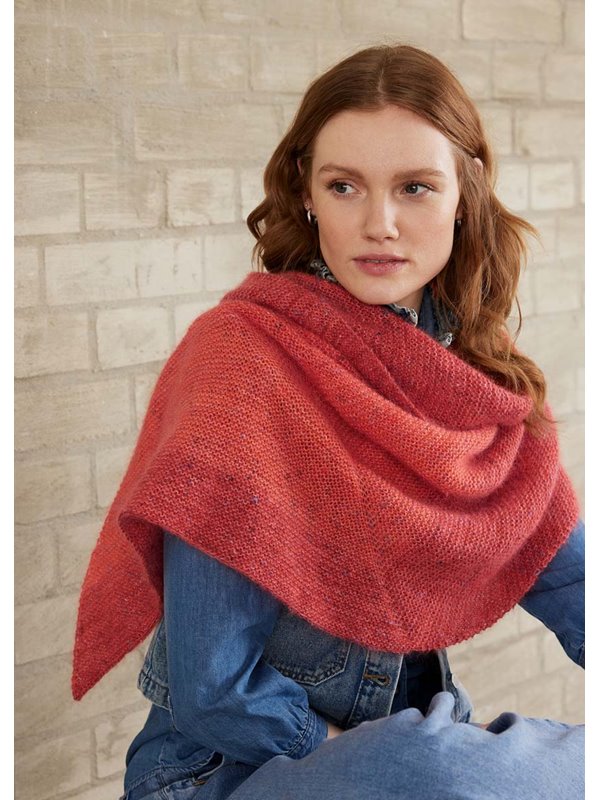 Lana Grossa ASYMMETRISCHES TUCH Merino Lace Aquarell & Natural Superkid Tweed