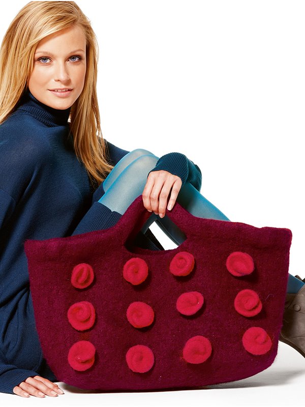 Lana Grossa TASCHE MIT ROSEN Feltro/Feltro Fine