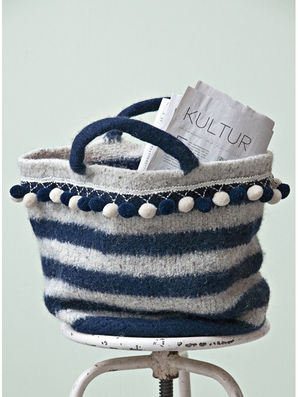 Lana Grossa MARKTTASCHE MIT BOMMELBORTE Feltro Tweed