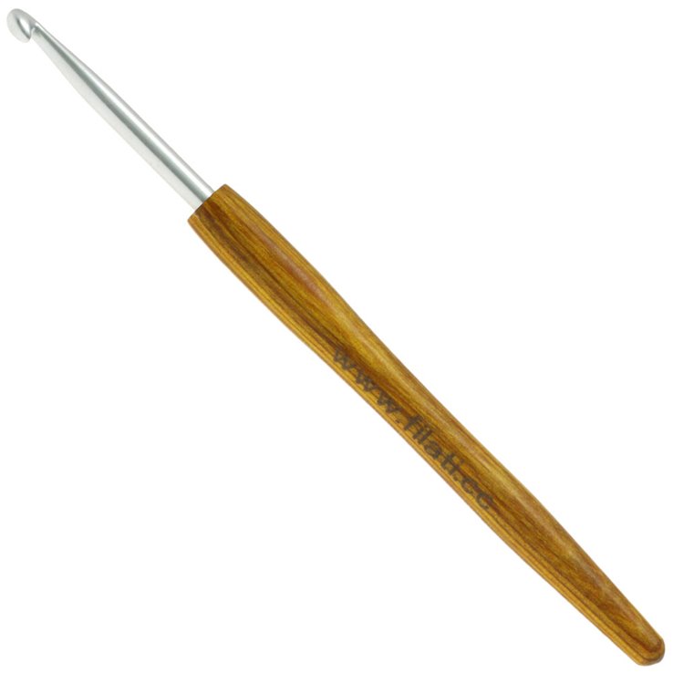 Lana Grossa Wollhäkelnadel Alu mit Holzgriff Design-Holz Signal St. 4,5