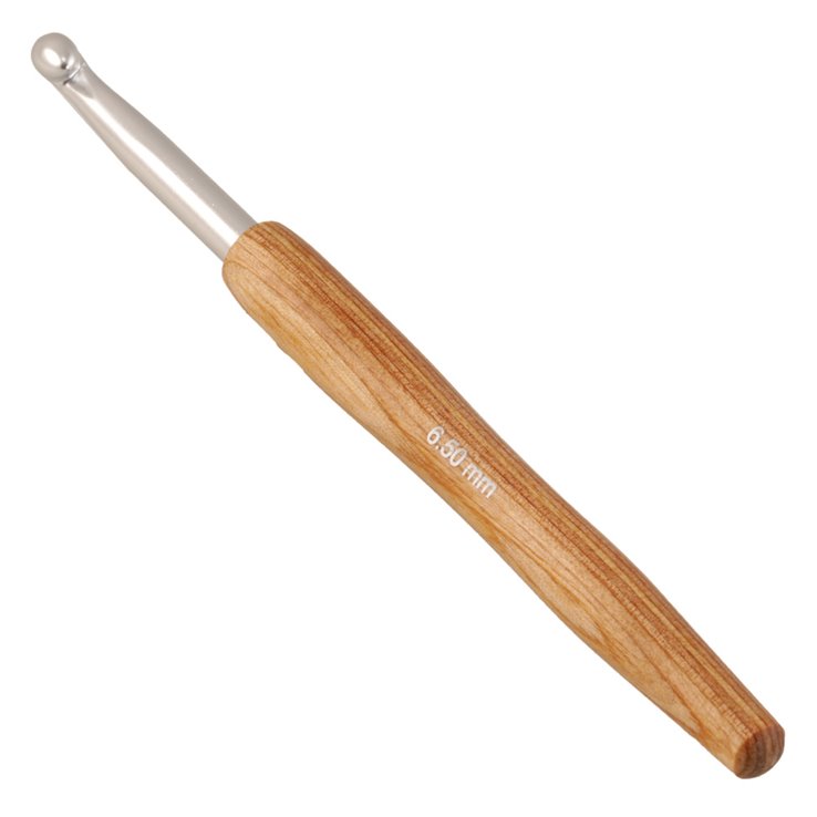 Lana Grossa Wollhäkelnadel Alu mit Holzgriff Design-Holz Signal St. 6,5