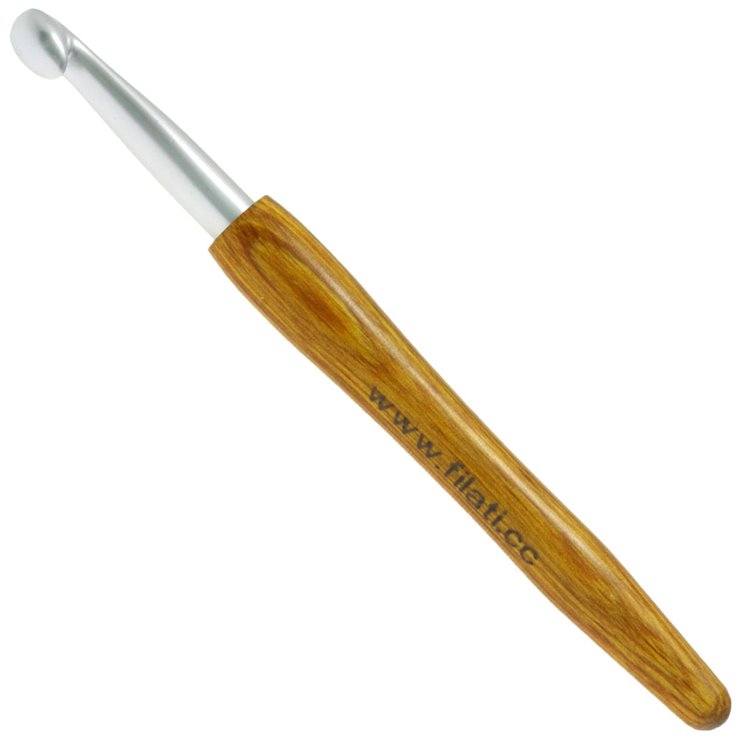Lana Grossa Wollhäkelnadel Alu mit Holzgriff Design-Holz Signal St. 9,0