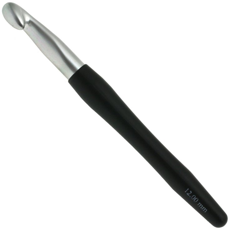 Lana Grossa Wollhäkelnadel mit Soft-Griff (Aluminium) St.12,0