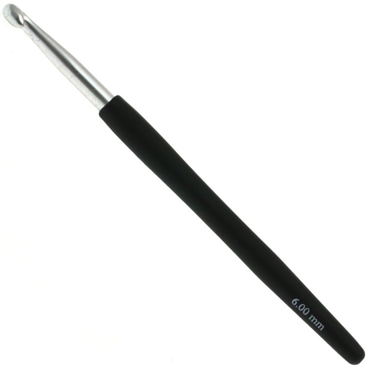 Lana Grossa Wollhäkelnadel mit Soft-Griff (Aluminium) St. 6,0