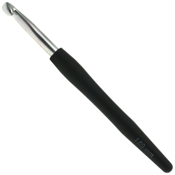 Lana Grossa Wollhäkelnadel mit Soft-Griff (Aluminium) St. 7,0