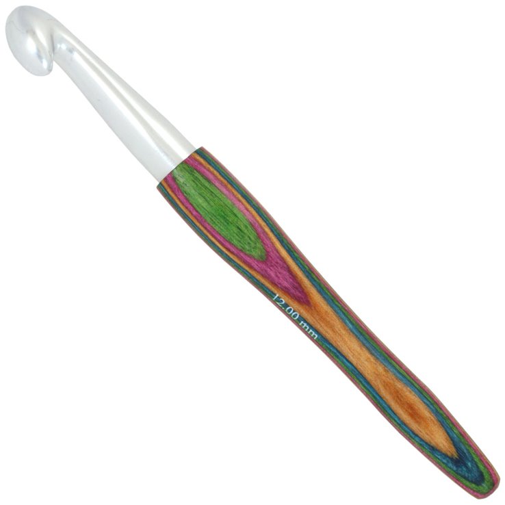 Lana Grossa Wollhäkelnadel Alu mit Holzgriff Design-Holz Color St.12,0