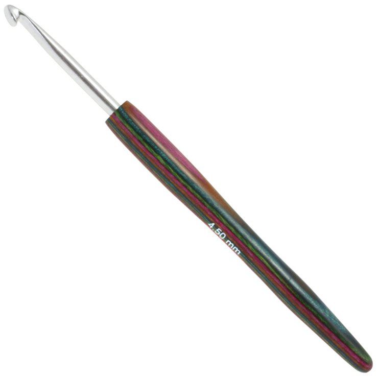 Lana Grossa Wollhäkelnadel Alu mit Holzgriff Design-Holz Color St. 4,5