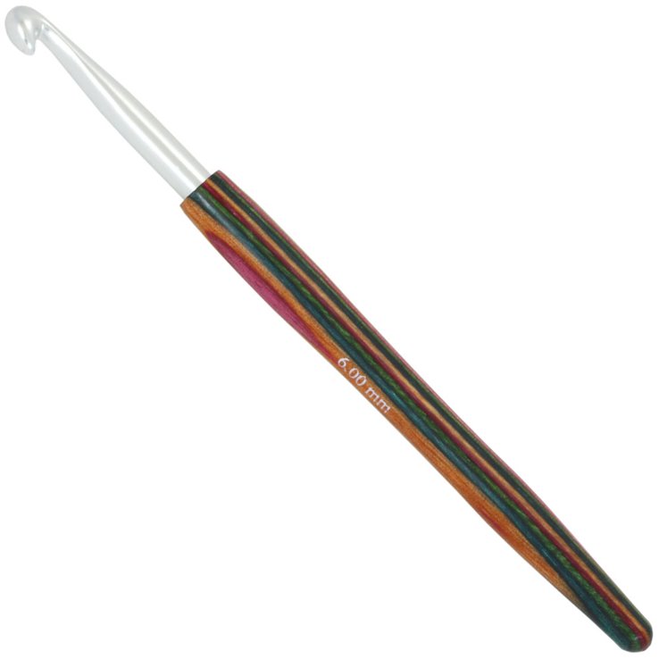 Lana Grossa Wollhäkelnadel Alu mit Holzgriff Design-Holz Color St. 6,0