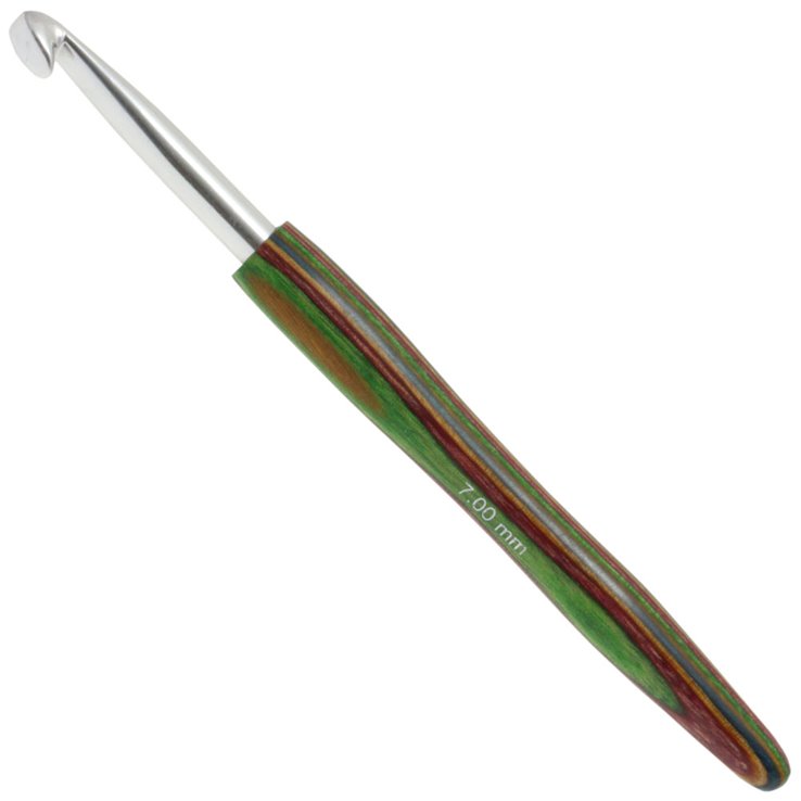 Lana Grossa Wollhäkelnadel Alu mit Holzgriff Design-Holz Color St. 7,0
