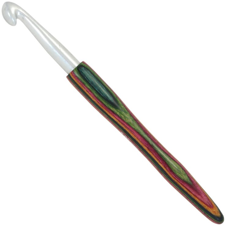 Lana Grossa Wollhäkelnadel Alu mit Holzgriff Design-Holz Color St. 8,0