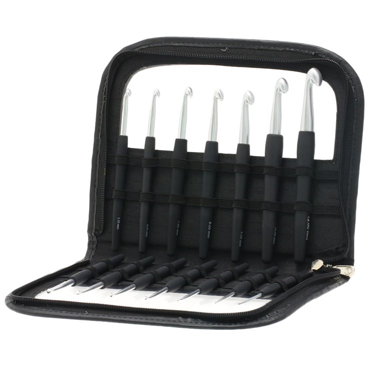 Lana Grossa Wollhäkelnadel-Set Alu mit Softgriff