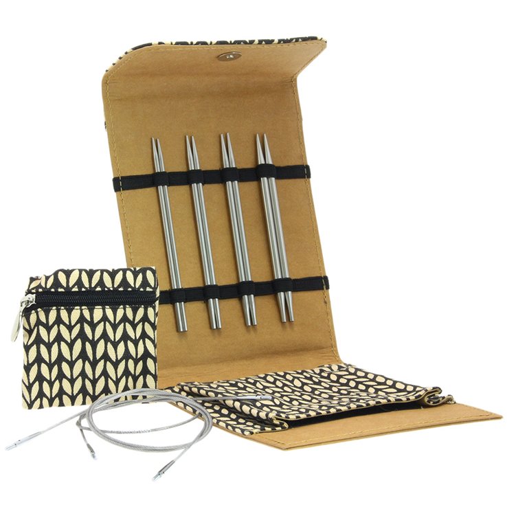 Lana Grossa  Nadel-Set Edelstahl Klein (Braun)