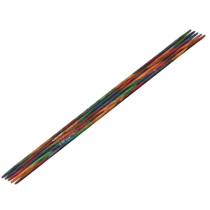 Lana Grossa Strumpfstricknadel Design-Holz Multicolor St. 2,0/15cm