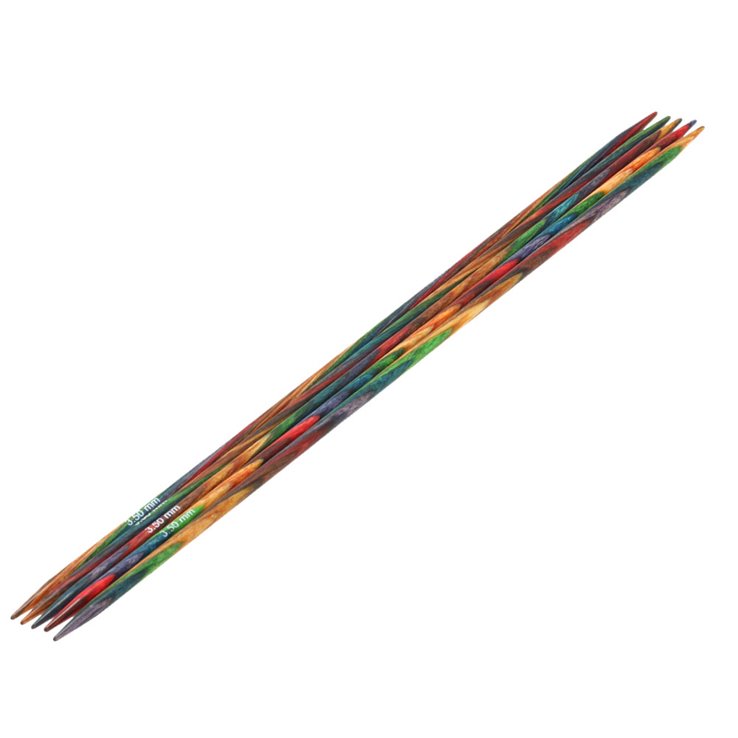 Lana Grossa Strumpfstricknadel Design-Holz Multicolor St. 3,5/20cm