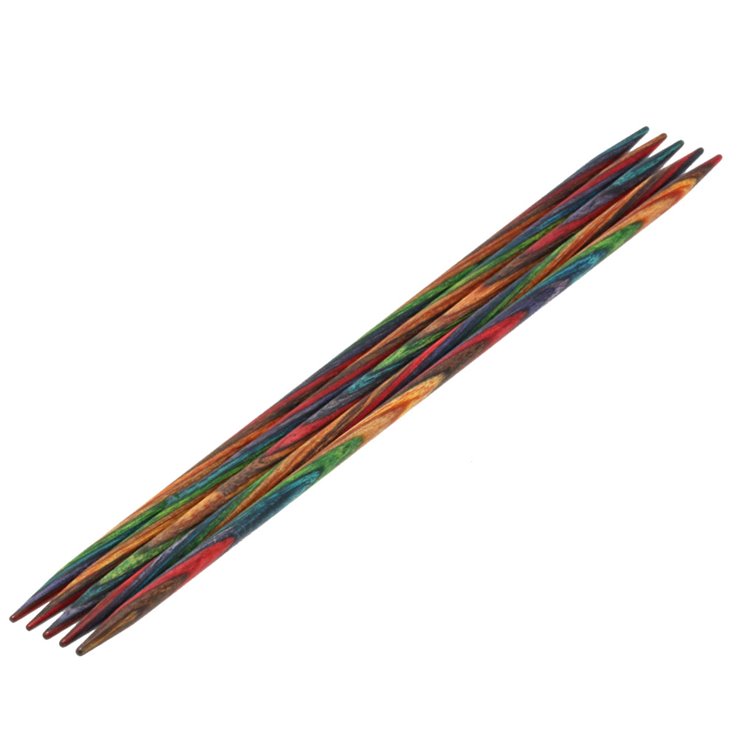 Lana Grossa Strumpfstricknadel Design-Holz Multicolor St. 2,75/15cm