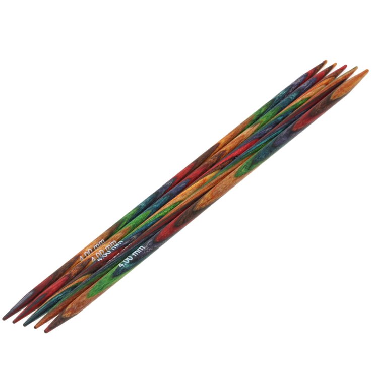 Lana Grossa Strumpfstricknadel Design-Holz Multicolor St. 4,0/15cm