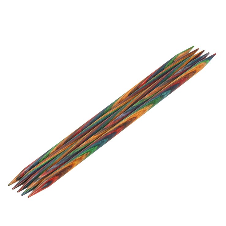 Lana Grossa Strumpfstricknadel Design-Holz Multicolor St. 7,0/20cm