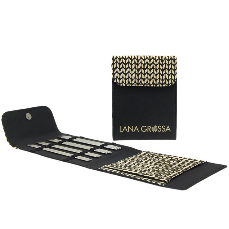Lana Grossa Strumpfstricknadel-Set Edelstahl 15cm (Schwarz)