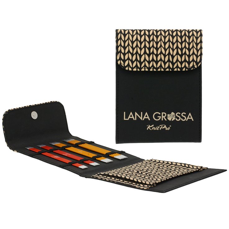 Lana Grossa Strumpfstricknadel-Set Aluminium Rainbow 15cm (Schwarz)