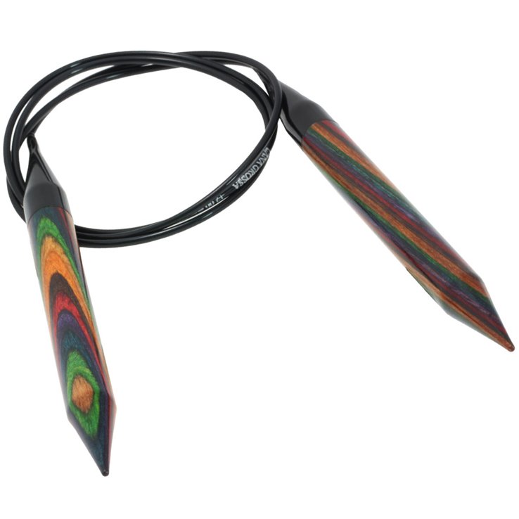 Lana Grossa Rundstricknadel Design-Holz Multicolor St. 12,0/100cm