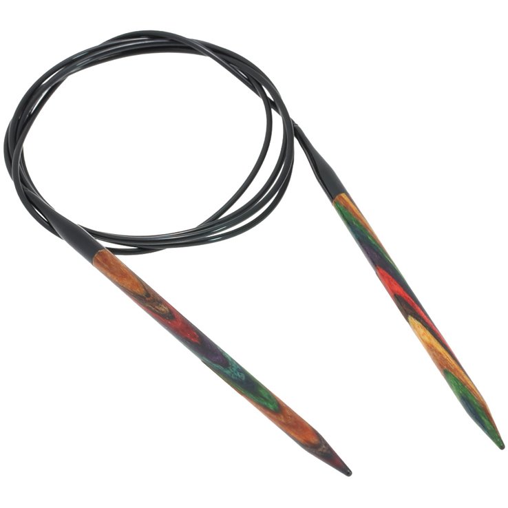Lana Grossa Rundstricknadel Design-Holz Multicolor St. 5,5/120cm