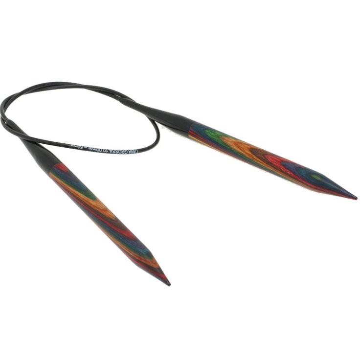 Lana Grossa Rundstricknadel Design-Holz Multicolor St. 10,0/ 60cm