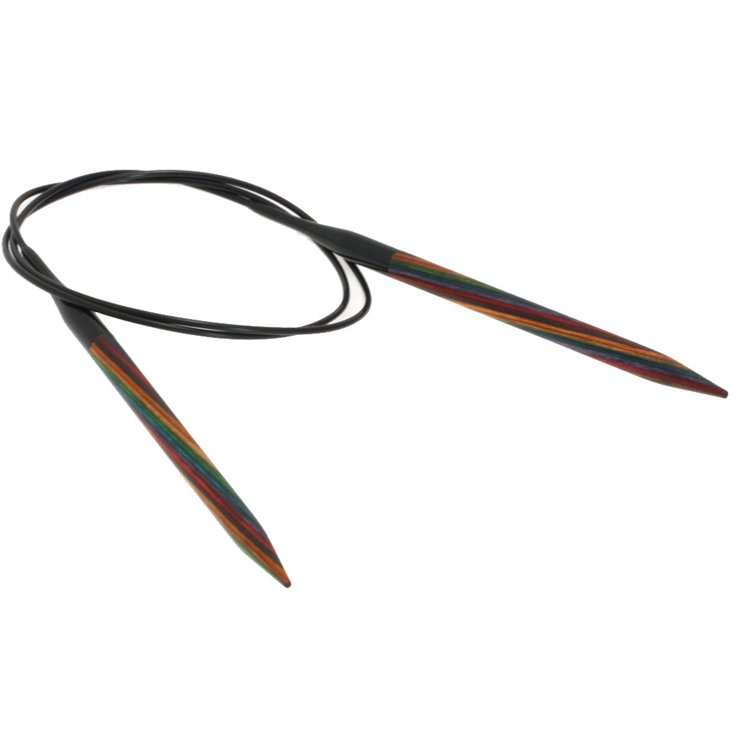 Lana Grossa Rundstricknadel Design-Holz Multicolor St. 6,5/ 80cm