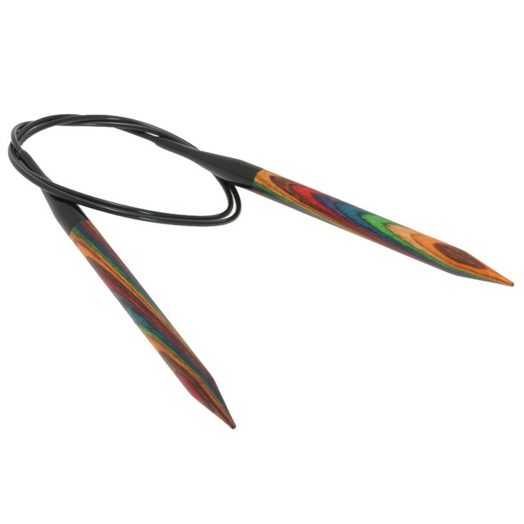 Lana Grossa Rundstricknadel Design-Holz Multicolor St. 9,0/ 80cm